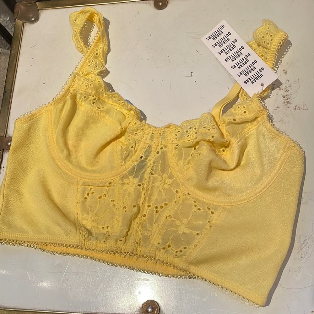 NEW Out From Under Bright Yellow Bustier Top